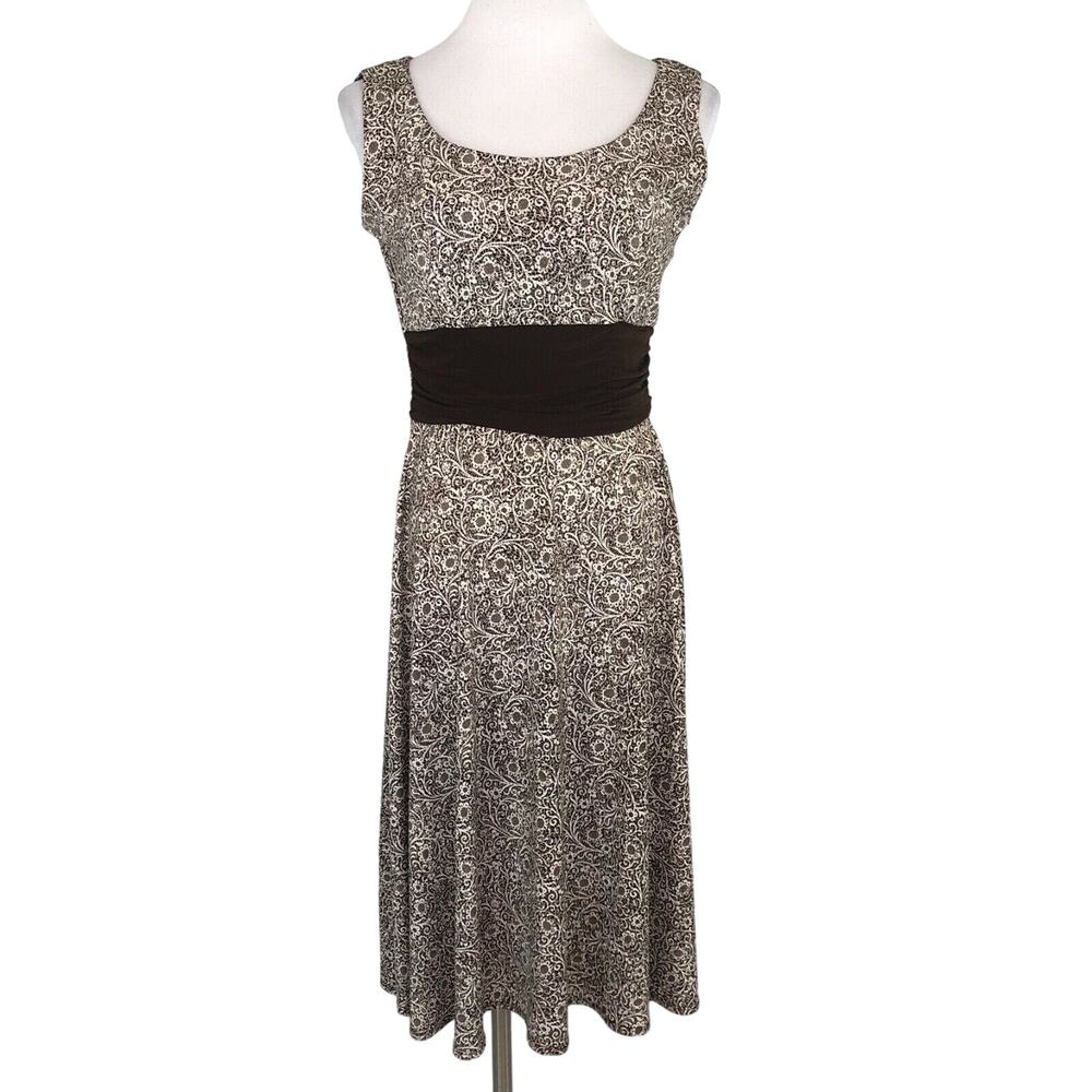 Dressbarn Slinky A-Line Midi Dress Scoop Neck Sleeveless Size 10P